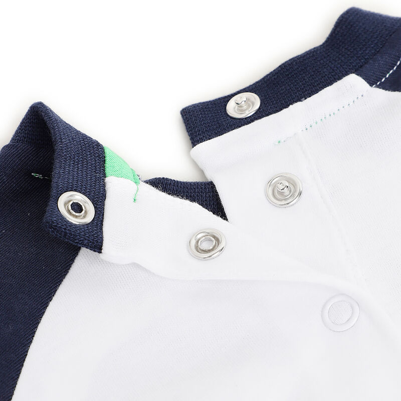 Boys White and Green Printed Short Sleeve T-Shirt image number 3